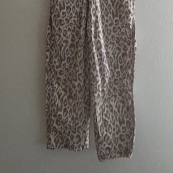 Urban Outfitters Camille Leopard Print Cheetah Cotton Zip Racerback Overalls NEW - Picture 9 of 16